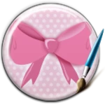 pink bow keyboard android application logo